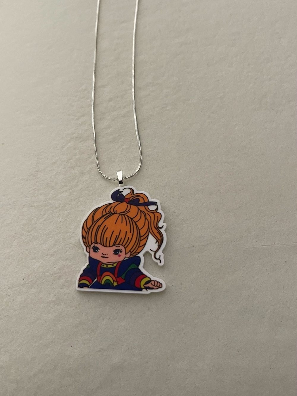 Rainbow Girl Pendant Necklace - Orange Hair